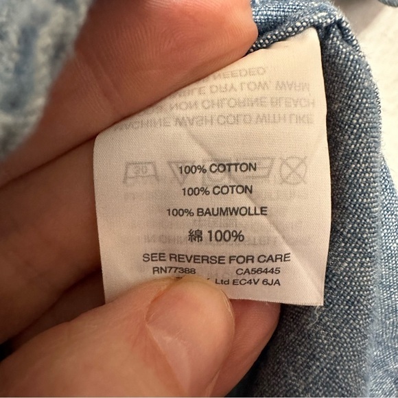 Crewcuts Shirts Boy's Size 4-5 Lot‎ Blue Green Cotton Denim Flannel Button Front - Picture 8 of 10